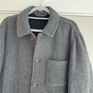 Faherty Gray Wool Shirt Jacket